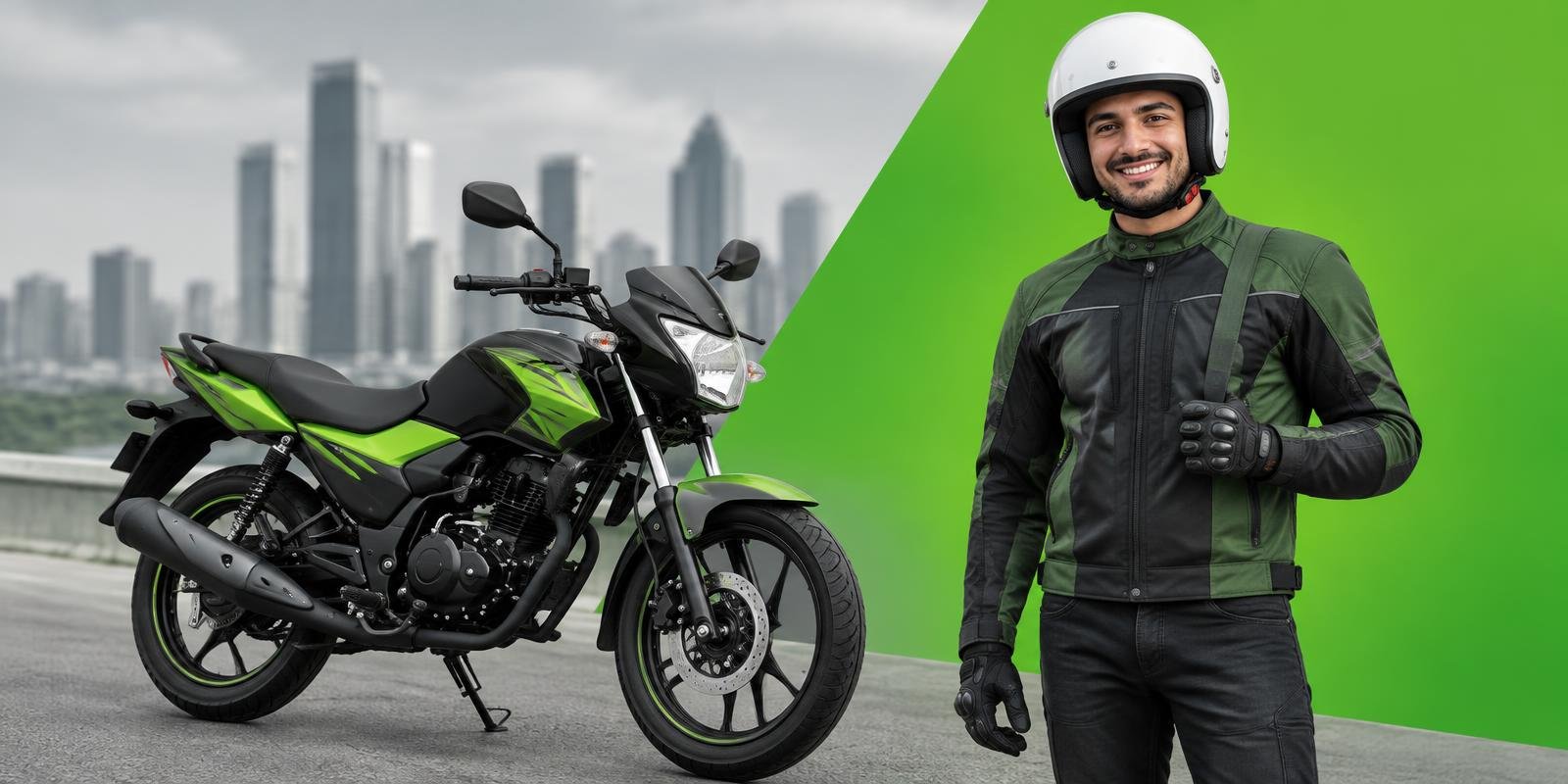 Motocicleta e condutor — imagem ilustrativa